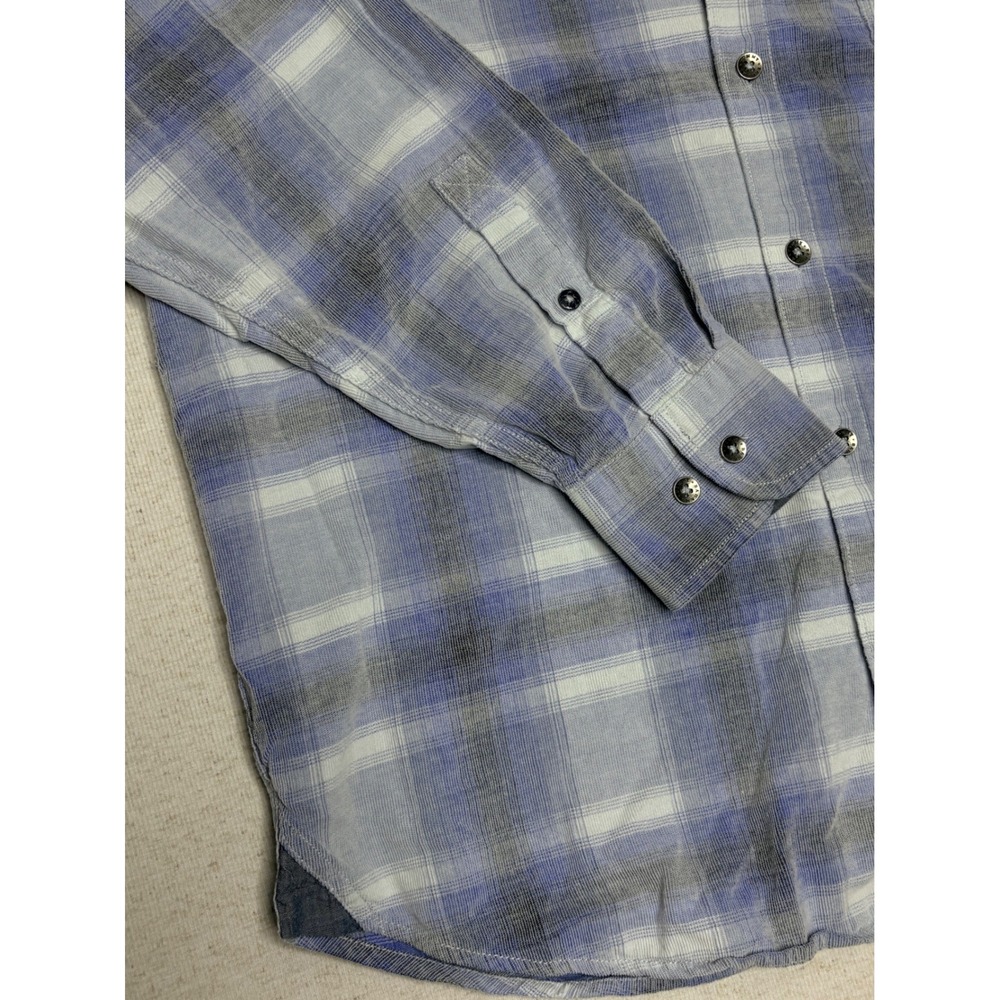 Tommy Bahama Coastline Cord Shirt Mens Large Blue Grey Plaid Cotton Corduroy L/S - Picture 4 of 10